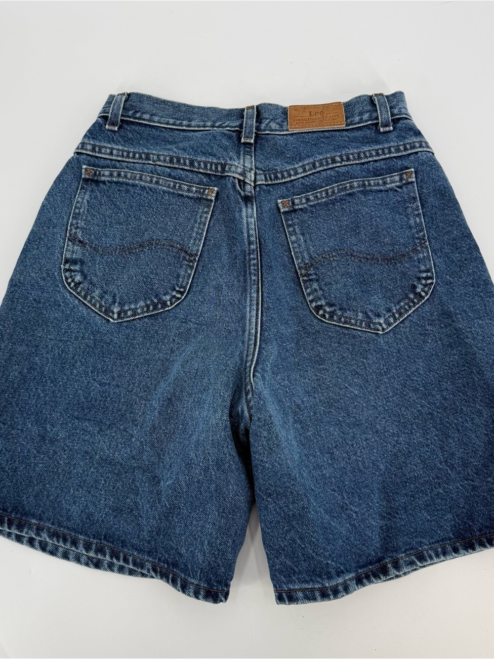 Lee Back-Pocket High-Rise Denim Shorts - Blue
